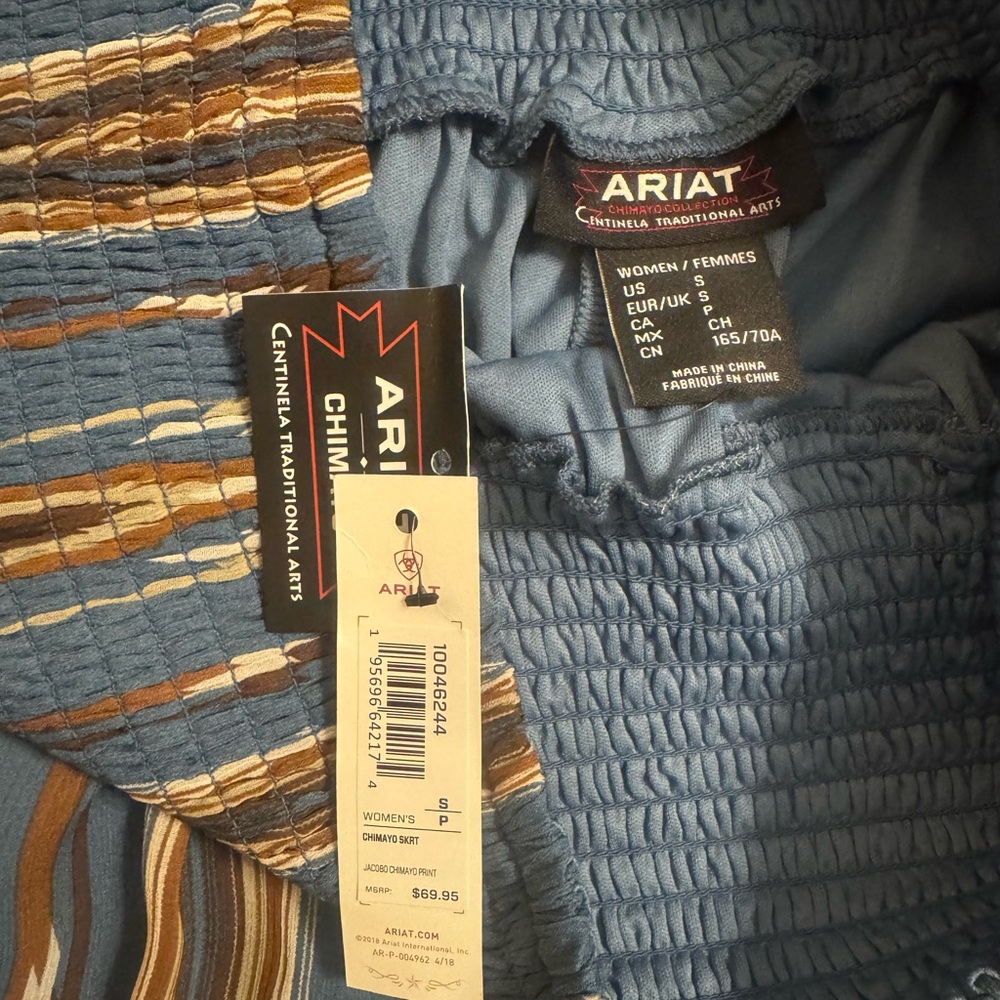 ARIAT NWT JACOBO CHIMAYO PRINT SKIRT. SIZE SMALL. HIGH LOW HEM. SO PRETTY! - Picture 8 of 8